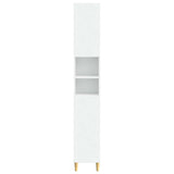 Bathroom Cabinet with Open Shelf DELFT White 30 x 31 x 190 cm - Side View