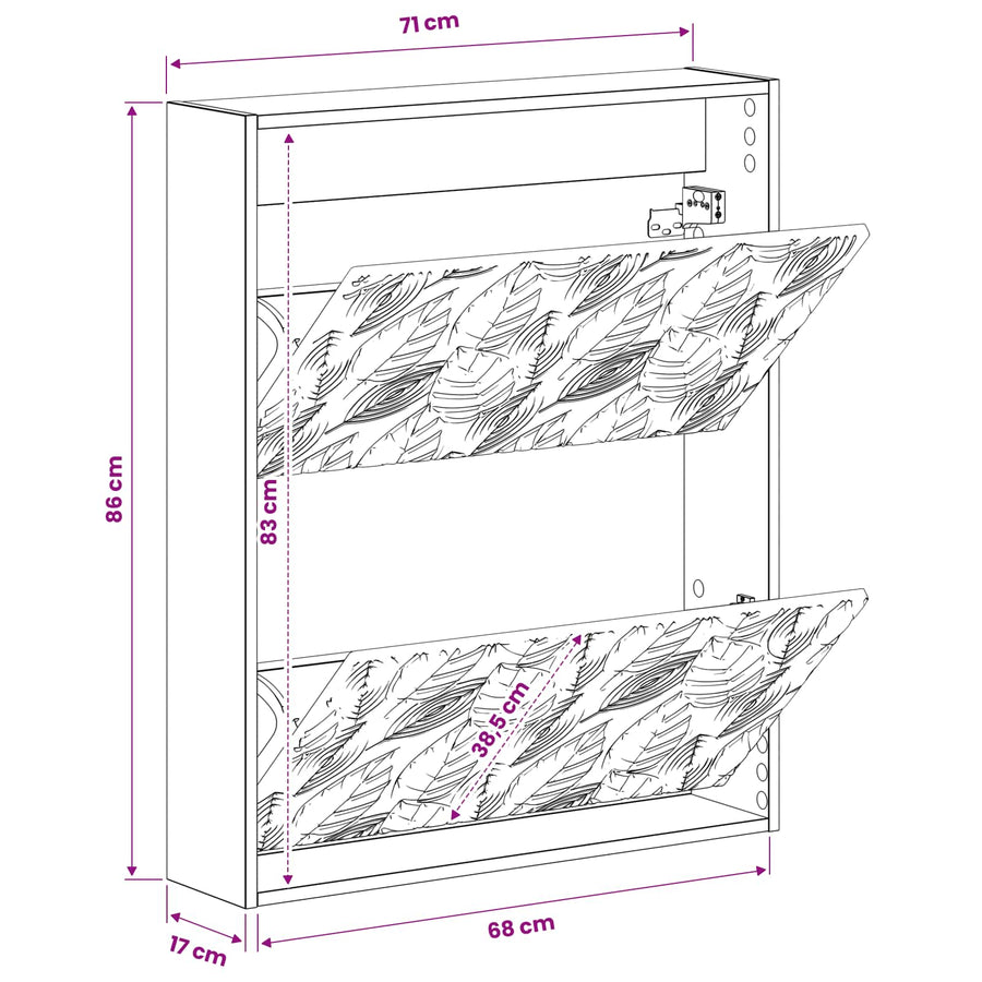 Wall-Mounted Shoe Cabinet DELFT 71 x 17 x 86 cm Engineered Wood