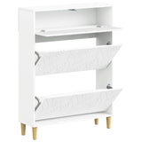 Shoe Cabinet DELFT 78 x 24 x 103 cm Engineered Wood White - Front View
