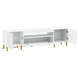LED TV Cabinet White Engineered Wood - Side View