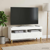 LED TV Cabinet White Engineered Wood - Top-Down View