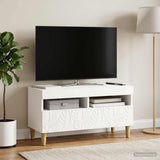 LED TV Cabinet White Engineered Wood - Top-Down View