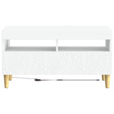 LED TV Cabinet White Engineered Wood - Top-Down View