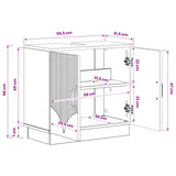 Bathroom Sink Cabinet HOORN White 59.5 x 31.5 x 56 cm