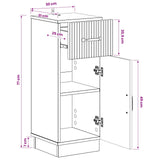 Bathroom Storage Cabinet HOORN White 30 x 31 x 77 cm - Low Angle