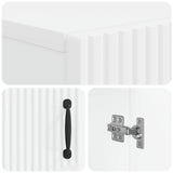 Bathroom Storage Cabinet HOORN White 59.5 x 31 x 77 cm - Close-Up Angle