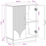 Bathroom Storage Cabinet HOORN White 59.5 x 31 x 77 cm