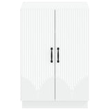 Shoe Cabinet HOORN 59.5 x 39.5 x 87 cm Engineered Wood White - Side View