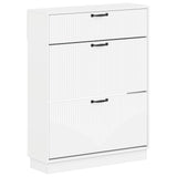 Shoe Cabinet HOORN 78 x 24 x 100 cm Engineered Wood White