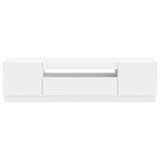 LED TV Cabinet White Engineered Wood - Top-Down View