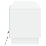 LED TV Cabinet White Engineered Wood - 45-Degree Angle