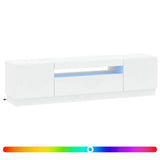 LED TV Cabinet White Engineered Wood - Front View