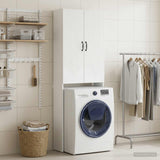 Toilet Cabinet HOORN White 66 x 25.5 x 190 cm Engineered Wood - Side View