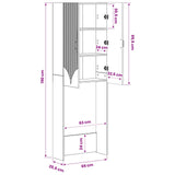 Toilet Cabinet HOORN White 66 x 25.5 x 190 cm Engineered Wood - Low Angle