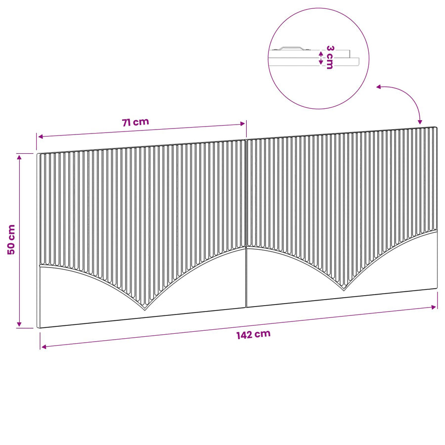 Wall-Mounted Headboard HOORN Sonoma Oak Engineered Wood