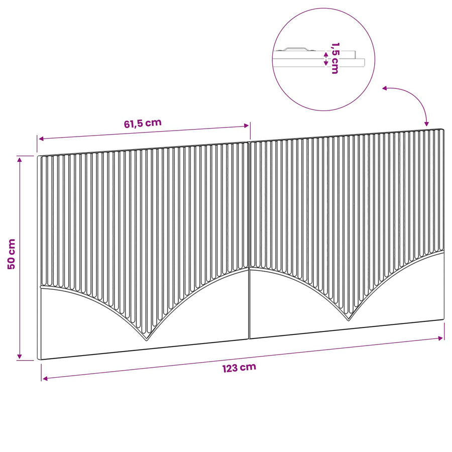 Wall-Mounted Headboard HOORN Sonoma Oak Engineered Wood