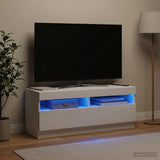 LED TV Cabinet White Engineered Wood - Top-Down View