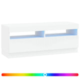 LED TV Cabinet White Engineered Wood - Front View