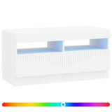 LED TV Cabinet White Engineered Wood - Front View