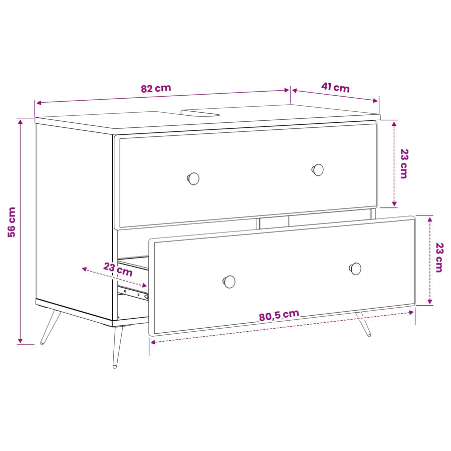Bathroom Sink Cabinet BREDA White 82 x 41 x 59 cm