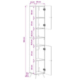 Bathroom Cabinet with Open Shelf BREDA White 30 x 31 x 190 cm
