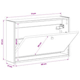 Wall-Mounted Shoe Cabinet BREDA 71 x 17 x 43 cm Engineered Wood - Low Angle