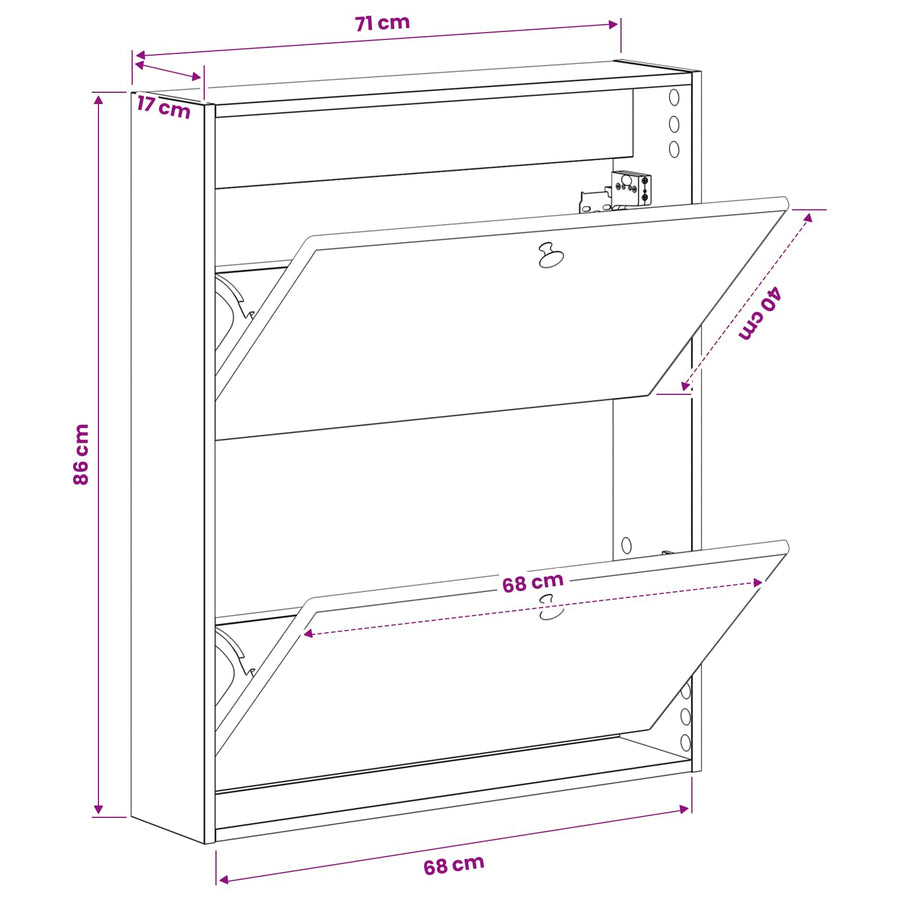 Wall-Mounted Shoe Cabinet BREDA 71 x 17 x 86 cm Engineered Wood