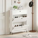 Shoe Cabinet BREDA 78 x 24 x 103 cm Engineered Wood White