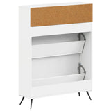 Shoe Cabinet BREDA 78 x 24 x 103 cm Engineered Wood White - 45-Degree Angle