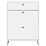 Shoe Cabinet BREDA 78 x 24 x 103 cm Engineered Wood White - Side View