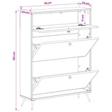 Shoe Cabinet BREDA 78 x 24 x 103 cm Engineered Wood White - Low Angle
