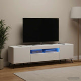 LED TV Cabinet White Engineered Wood - Top-Down View
