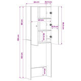 Toilet Cabinet BREDA White 66 x 25.5 x 190 cm Engineered Wood - Low Angle