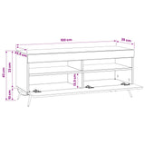 LED TV Cabinet White Engineered Wood - Extra Image