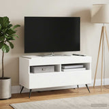 LED TV Cabinet White Engineered Wood - Top-Down View