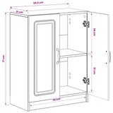Bathroom Storage Cabinet UTRECHT White 59.5 x 31 x 77 cm - Low Angle