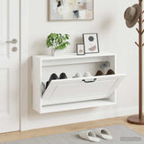 Wall-Mounted Shoe Cabinet UTRECHT 71 x 17 x 43 cm White
