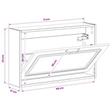 Wall-Mounted Shoe Cabinet UTRECHT 71 x 17 x 43 cm White - Low Angle