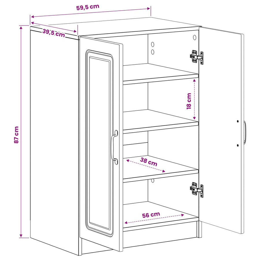 Shoe Cabinet UTRECHT 59.5 x 39.5 x 87 cm Engineered Wood White