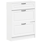Shoe Cabinet UTRECHT 78 x 24 x 100 cm Engineered Wood White