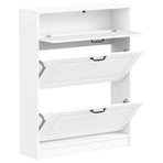 Shoe Cabinet UTRECHT 78 x 24 x 100 cm Engineered Wood White