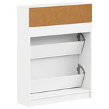 Shoe Cabinet UTRECHT 78 x 24 x 100 cm Engineered Wood White - 45-Degree Angle
