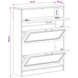 Shoe Cabinet UTRECHT 78 x 24 x 100 cm Engineered Wood White