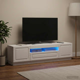 LED TV Cabinet White Engineered Wood - Top-Down View