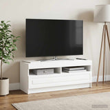 LED TV Cabinet White Engineered Wood - Top-Down View