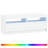 LED TV Cabinet White Engineered Wood - Front View