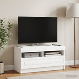 LED TV Cabinet White Engineered Wood - Top-Down View