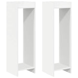 Plant Stand 2 pcs White 30 x 30 x 100 cm Engineered Wood - Front View