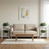 Plant Stand 2 pcs White 30 x 30 x 40 cm Engineered Wood - Top-Down View