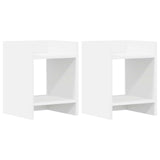 Plant Stand 2 pcs White 30 x 30 x 40 cm Engineered Wood - Front View